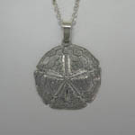 Sterling Silver large Sand Dollar necklace
