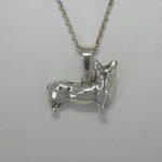 Backside of small 3 D Welsh Corgi necklace