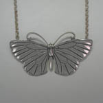 Sterling Silver large Antillean Blue Butterfly necklace