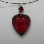 Venetian Glass Red heart necklace