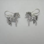 Sterling Silver 3D horse dangle earrings