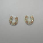 Black Hills Gold Sterling Silver leaves horseshoe post earrings