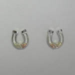 Black Hills Gold Sterling Silver horse shoe post earrings