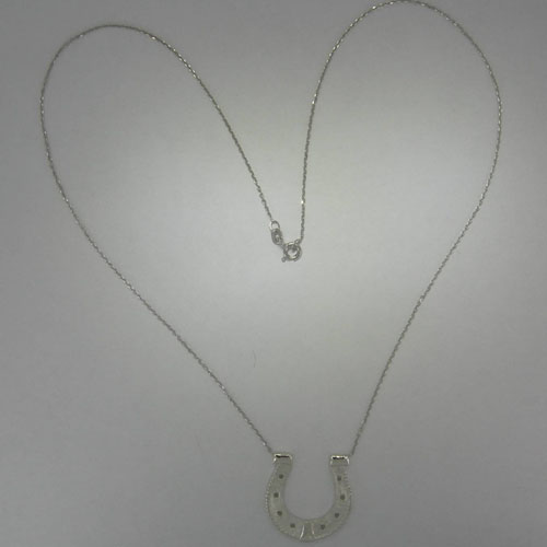 Custom Sterling Silver horse shoe necklace