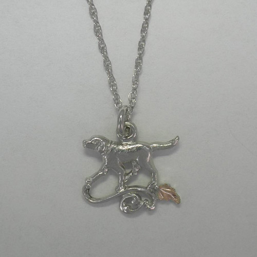 Black Hills Gold Sterling Silver Labrador Retriever dog necklace
