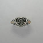 Black Hills Gold Sterling Silver cross in heart ring