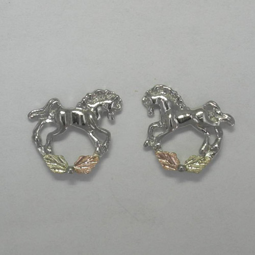 Black Hills Gold Sterling Silver Rocking Horse earrings
