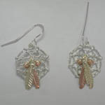 Black Hills Gold Sterling Silver Dream Catcher earring