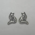 Sterling Silver seated fox post earrings