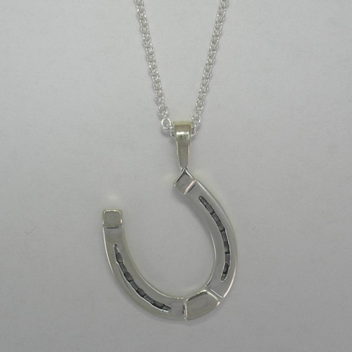 Sterling Silver large horse shoe necklace