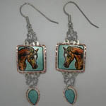 Copper painted Arabian dangle earrings