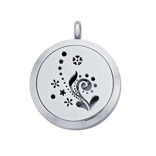 Stainless Steel Essential Oil Scroll Diffuser Necklace