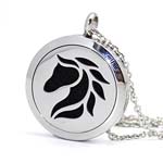 Stainless Steel Essential Oil horse head diffuser necklace