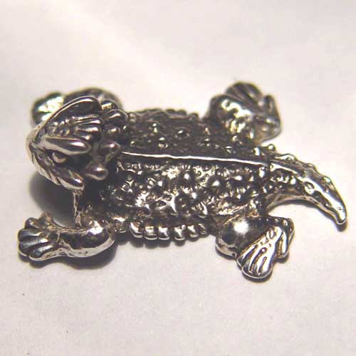 Sterling Silver textured Horned Toad brooch
