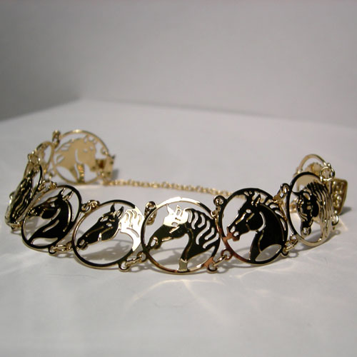 gold plated horse head bracelet