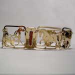 gold plated and Jasper stone horse bracelet