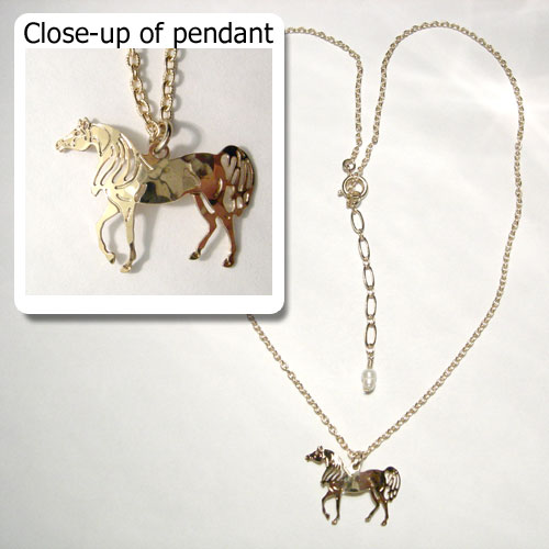 gold plated Arabian horse necklace