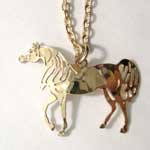 gold plated Arabian horse necklace