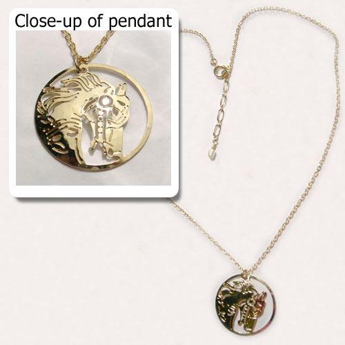gold plated Carousel horse head necklace