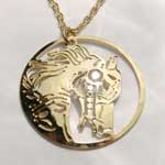 gold plated Carousel horse head necklace