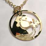 gold plated horse head in bridle necklace