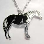 Rhodium plated Quarter Horse necklace