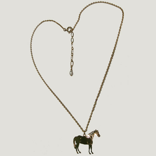 14 kt yg plated Quarter Horse pendant and chain