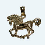 14 kt.y.g. trotting horse pendant