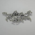 Sterling Silver three Arabian galloping horses brooch
