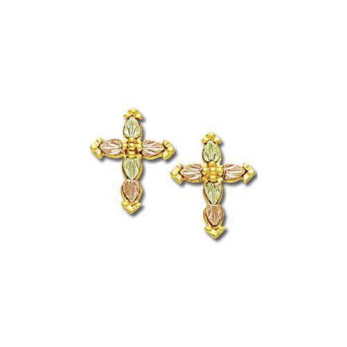 Black Hills Gold cross post earrings