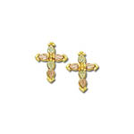 Black Hills Gold cross post earrings