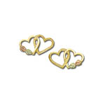 Blach Hills Gold double heart post earrings