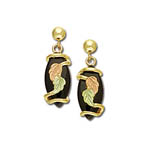 Black Hills Gold dangle earrings with Black Onyx