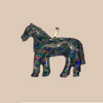 14 kt.y.g. Opal horse pendant