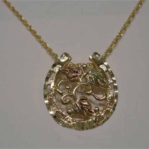 Landstroms Black Hills Gold horseshoe necklace