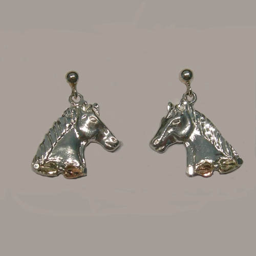 Landstrom's Black Hills Gold Sterling Silver horsehead earrings