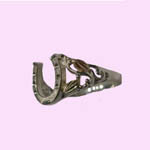 Landstrom's Black Hills Gold Sterling Silver side view of horseshoe ring