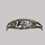 Landstrom's Black Hills Gold Sterling Silver horsehead cuff bracelet