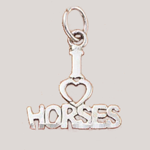Sterling Silver I love Horses charm/pendant