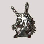 Sterling Silver small diamond cut unicorn head charm/pendant