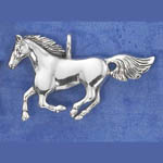 Sterling Silver galloping horse pendant