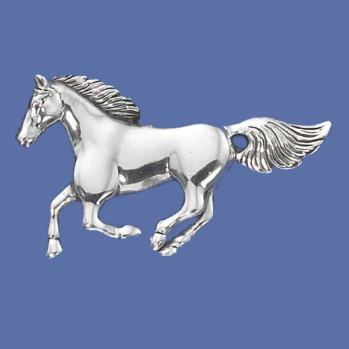 Sterling Silver galloping horse brooch