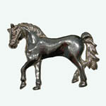 Sterling Silver trotting horse brooch