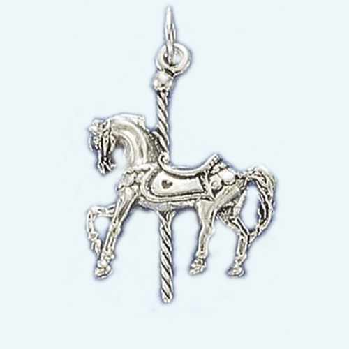 Sterling Silver carousel horse pendant/charm