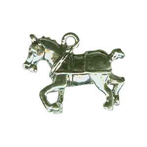Sterling Silver harnessed draft horse charm/pendant