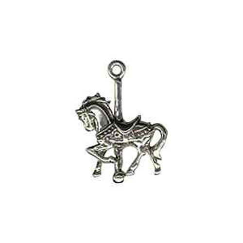 Sterling Silver carousel horse with full mane charm/pendant