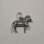 Sterling Silver 3 D trotting Zebra charm/pendant
