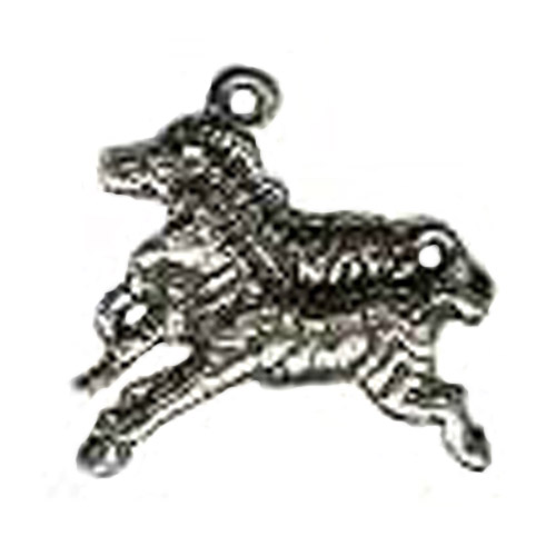 Sterling Silver two galloping zebras charm/pendant.