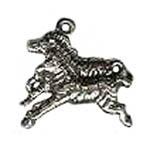 Sterling Silver two galloping zebras charm/pendant.