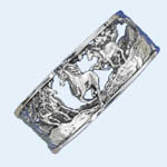 Sterling Silver galloping horses in mountains cuff bracelet
